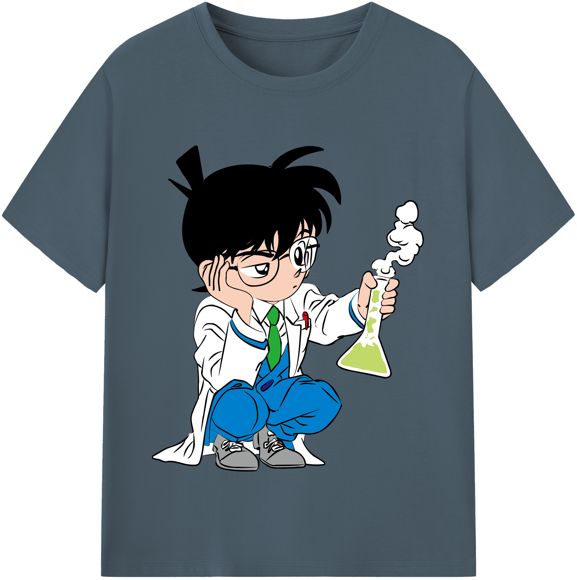 （画像用） 名探偵コナン 江戸川 コナン Detective Conan Conan Edogawa 綿100％半袖Tシャツ（フロントプリント）